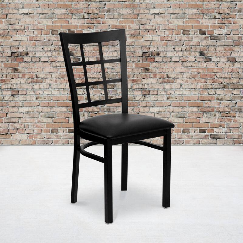 Window Back Metal Restaurant Chair - 16.75"W x 20"D x 36.5"H - 16.75"W x 20"D x 36.5"H