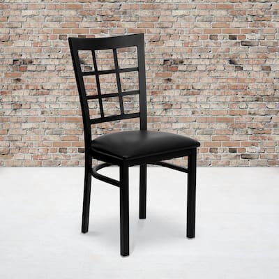 Window Back Metal Restaurant Chair - 16.75"W x 20"D x 36.5"H - 16.75"W x 20"D x 36.5"H