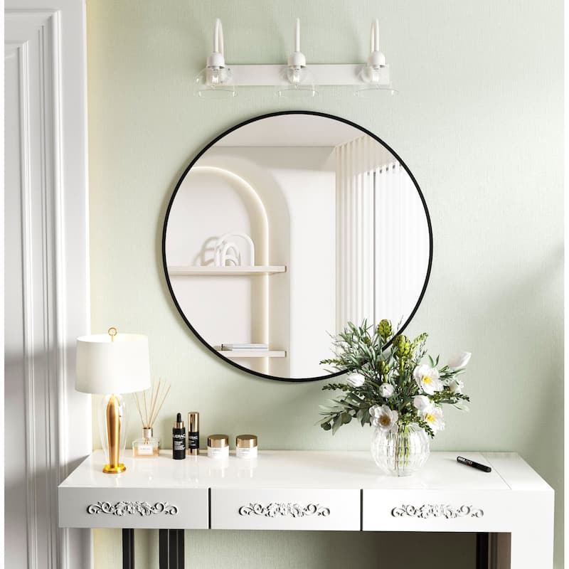 18" Metal Frame Round Bathroom and Vanity Mirror - 18''