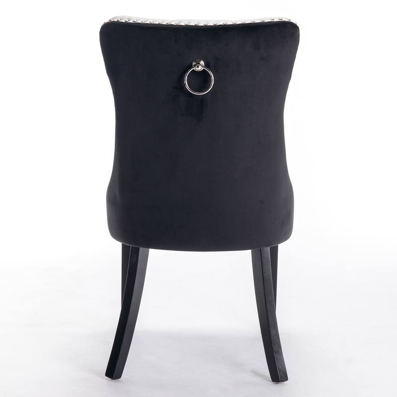 Set of 2 Modern High-End Tufted Solid Wood Upholstered Dining Chair with Nailhead Trim