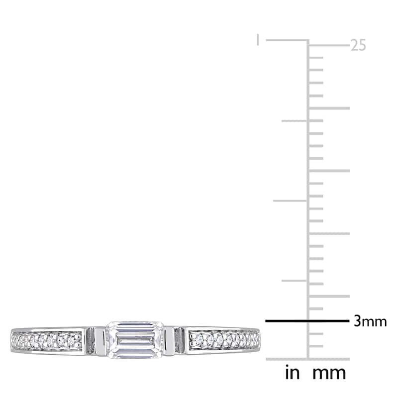 Miadora 3/8ct DEW Moissanite Bar Semi-Eternity Ring in Sterling Silver
