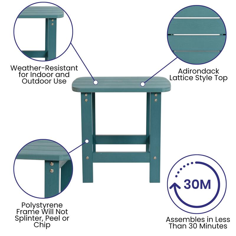 All-Weather Poly Resin Adirondack Side Table - Patio Table