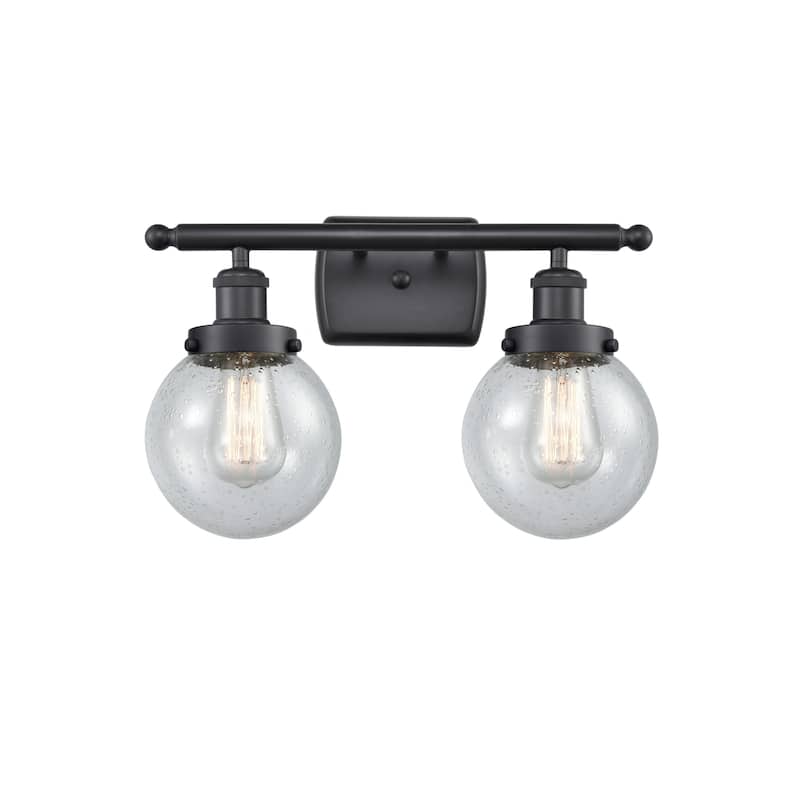 Innovations Lighting Beacon 2 Light 16" Wide Vanity Light - Matte Black / Seedy
