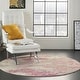 preview thumbnail 123 of 143, Nourison Modern Abstract Sublime Area Rug Ivory/Pink - Round - 4' Round
