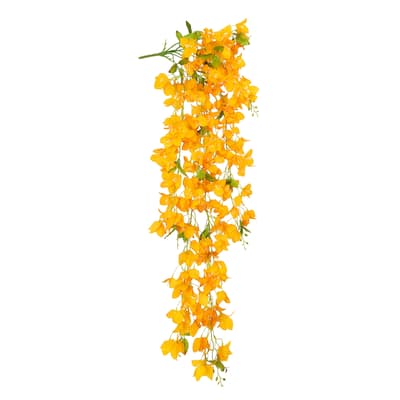 Honey Yellow Artificial Bougainvillea Flower Stem Hanging Spray Bush 50in - 50" L x 8" W x 8" DP