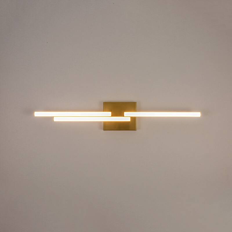 Modern Staggered Strip Linear Dimmable LED Vanity Wall Light