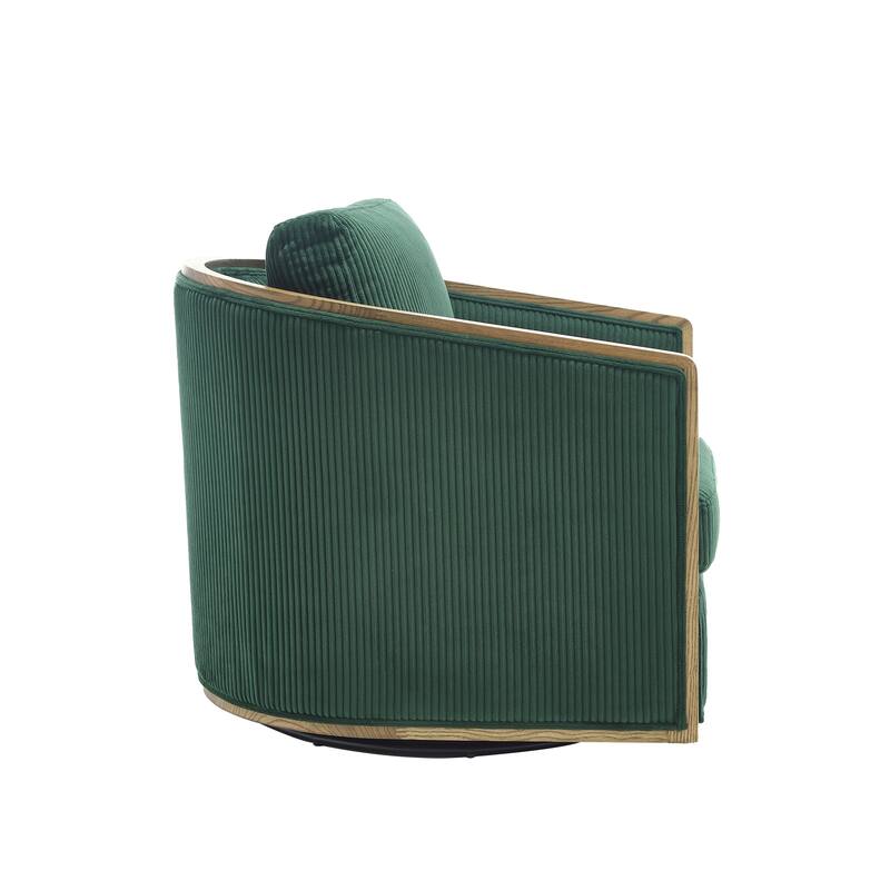 Accent Chair Sofa Chair with High-Density Foam and Curved Back, Degree Swivel Barrel Club Chair Lounge Chair