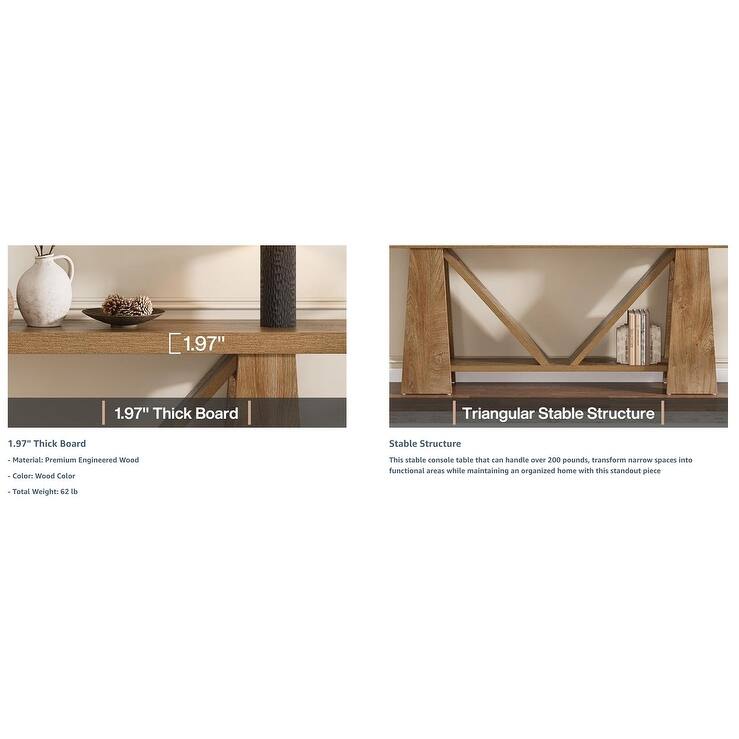 70.9" Extra Long Farmhouse Console Table for Living Room