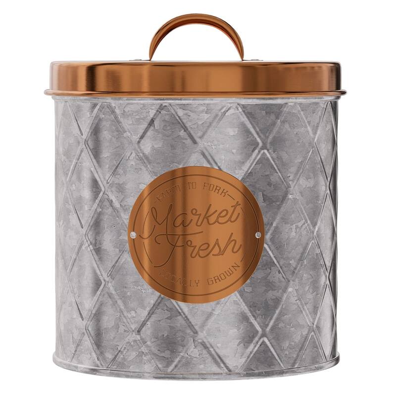Amici Bristol Metal Canister Galvanized and Copper