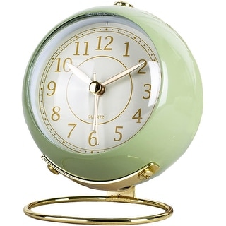 Small Table Clocks, Classic Non-Ticking Tabletop Alarm Clock Battery ...