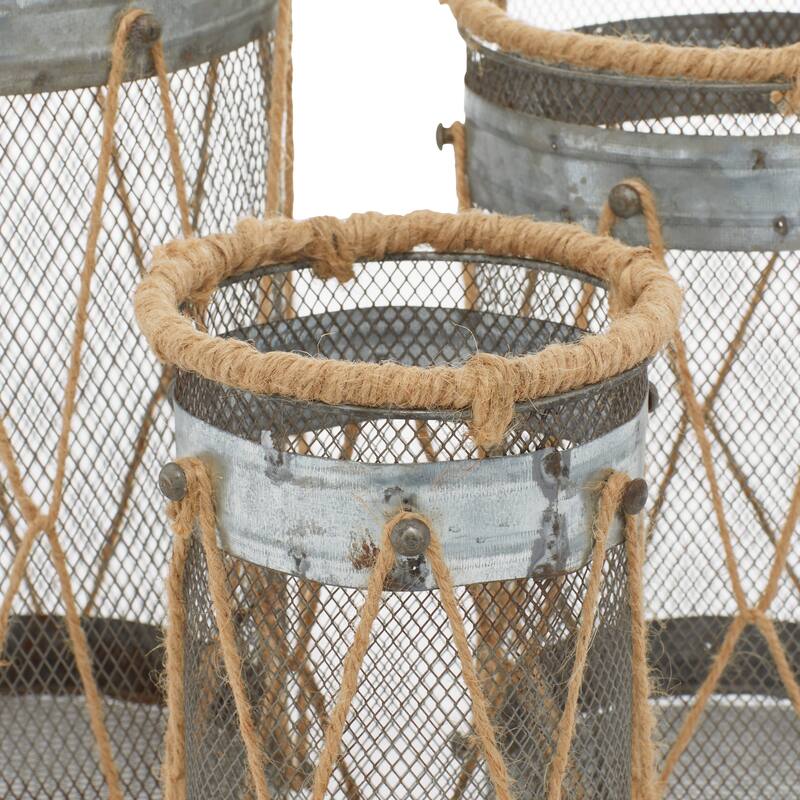 Silver Metal Decorative Indoor Outdoor Candle Lantern (Set of 3)