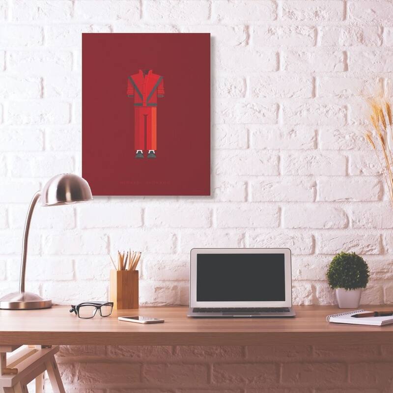 Stupell Michael Jackson Red Famous People Characters Fashion Design Canvas Wall Art, Proudly Made in USA - 30 x 40