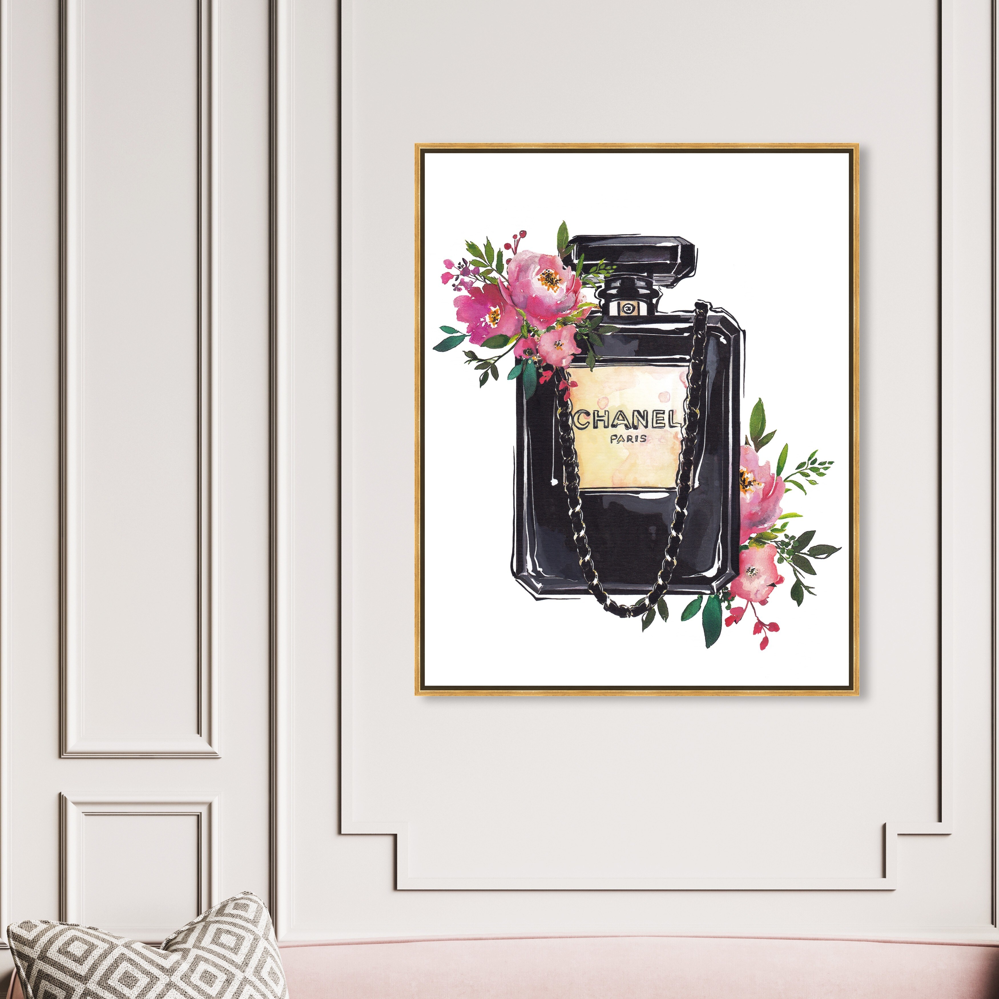 Oliver Gal Parisienne Perfume Fashion and Glam Wall Art Framed
