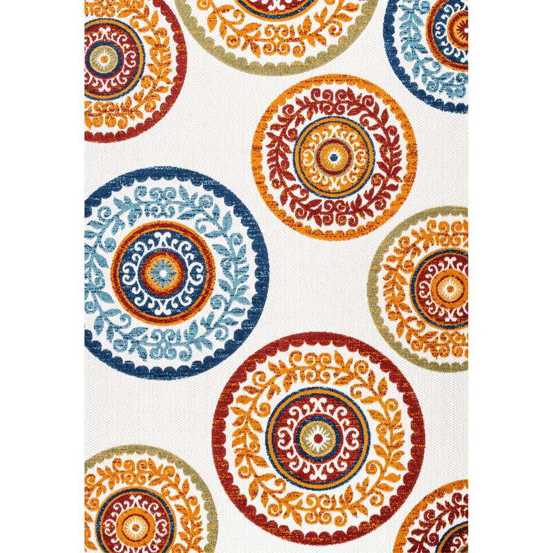 JONATHAN Y Gallia Medallion High-Low Indoor/Outdoor Area Rug - 4 X 6