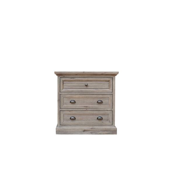 Shop 30 Solstice Gray 3 Drawer Nightstand Cabinet With Antique Black Solid Steel Cup Handles Overstock 31771639