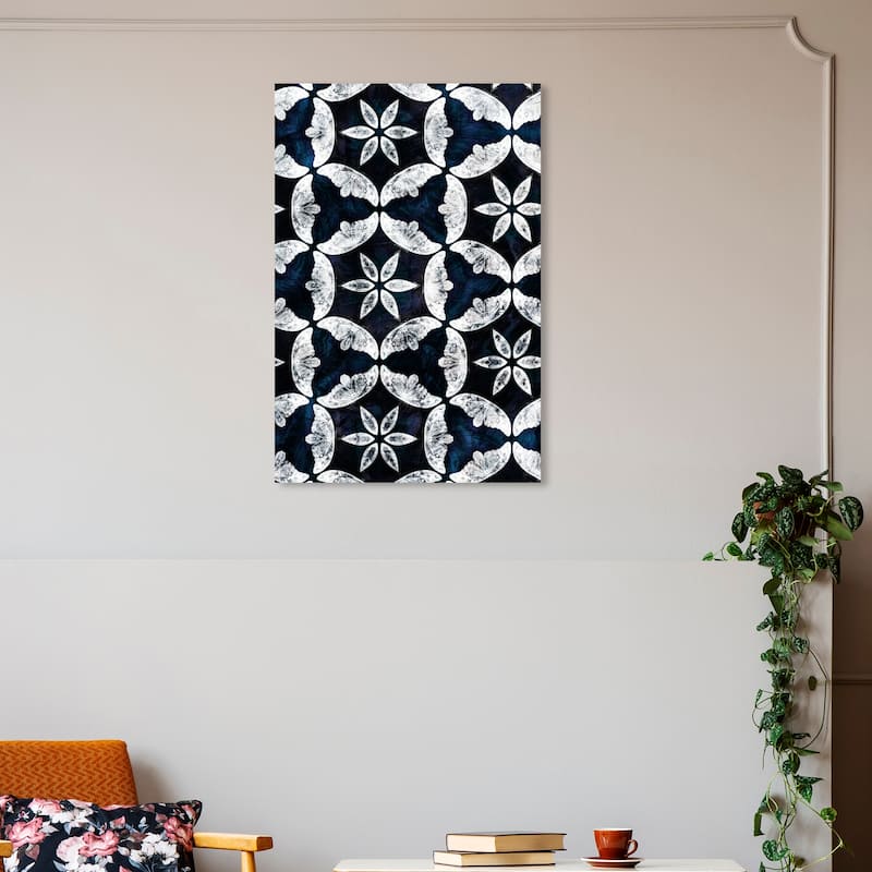 Wynwood Studio Canvas Animals Butterfly Kalidescope Blue and Dark Blue Modern & Contemporary Wall Art Canvas Print - 30 x 20