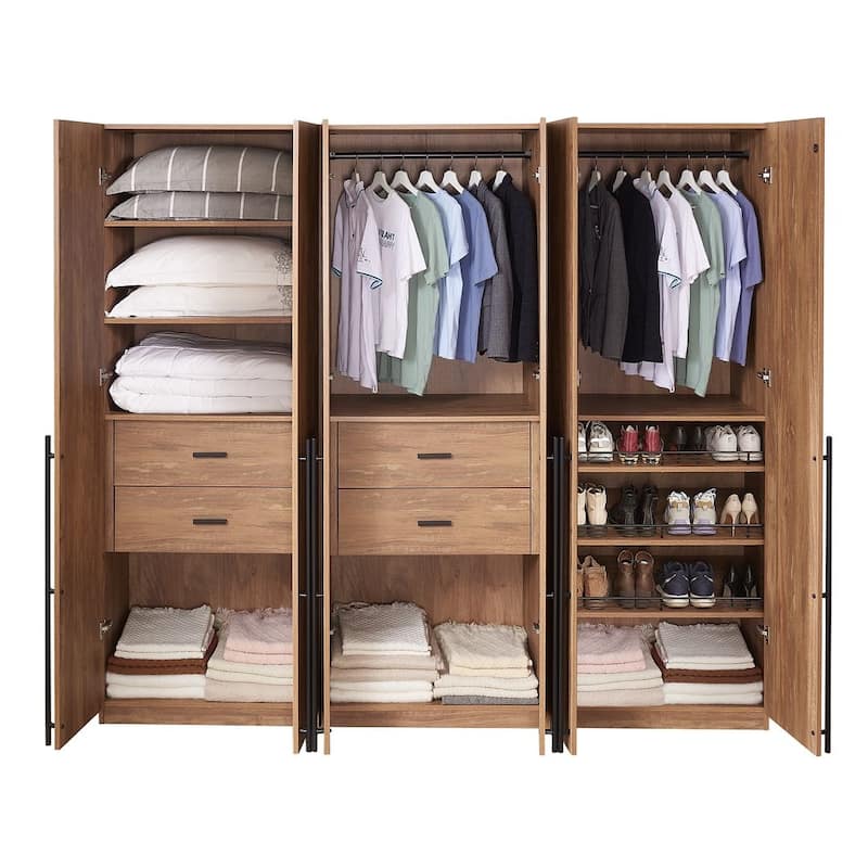 Manhattan Comfort Lee Modern Freestanding 3-Piece Module Wardrobe Closet Armoire