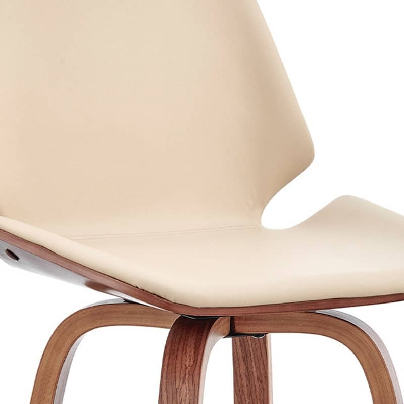 Modern 26" Swivel Bar Stool with Faux Leather Seat and Iron Legs for Kitchen Island - 40”H x 19”W x 20”D