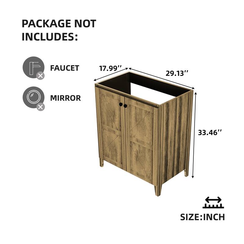 GDFStudio - Aero Modern Mid-Century Foldable Bathroom Vanity with Soft Close Function & Amper Storage Spaces, WITHOUT Sink