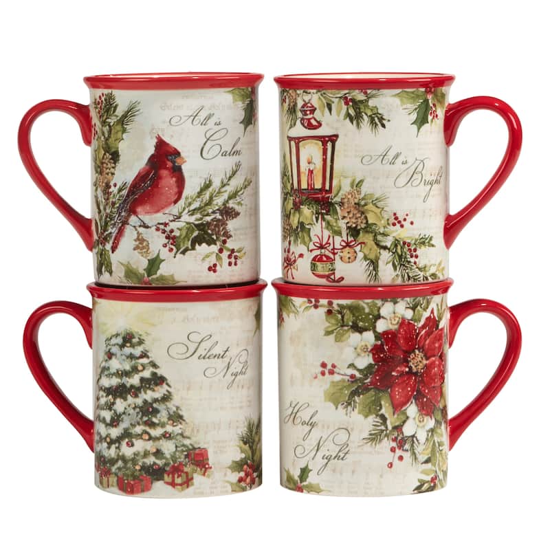 Certified International Silent Night 16 oz. Mugs, Set of 4