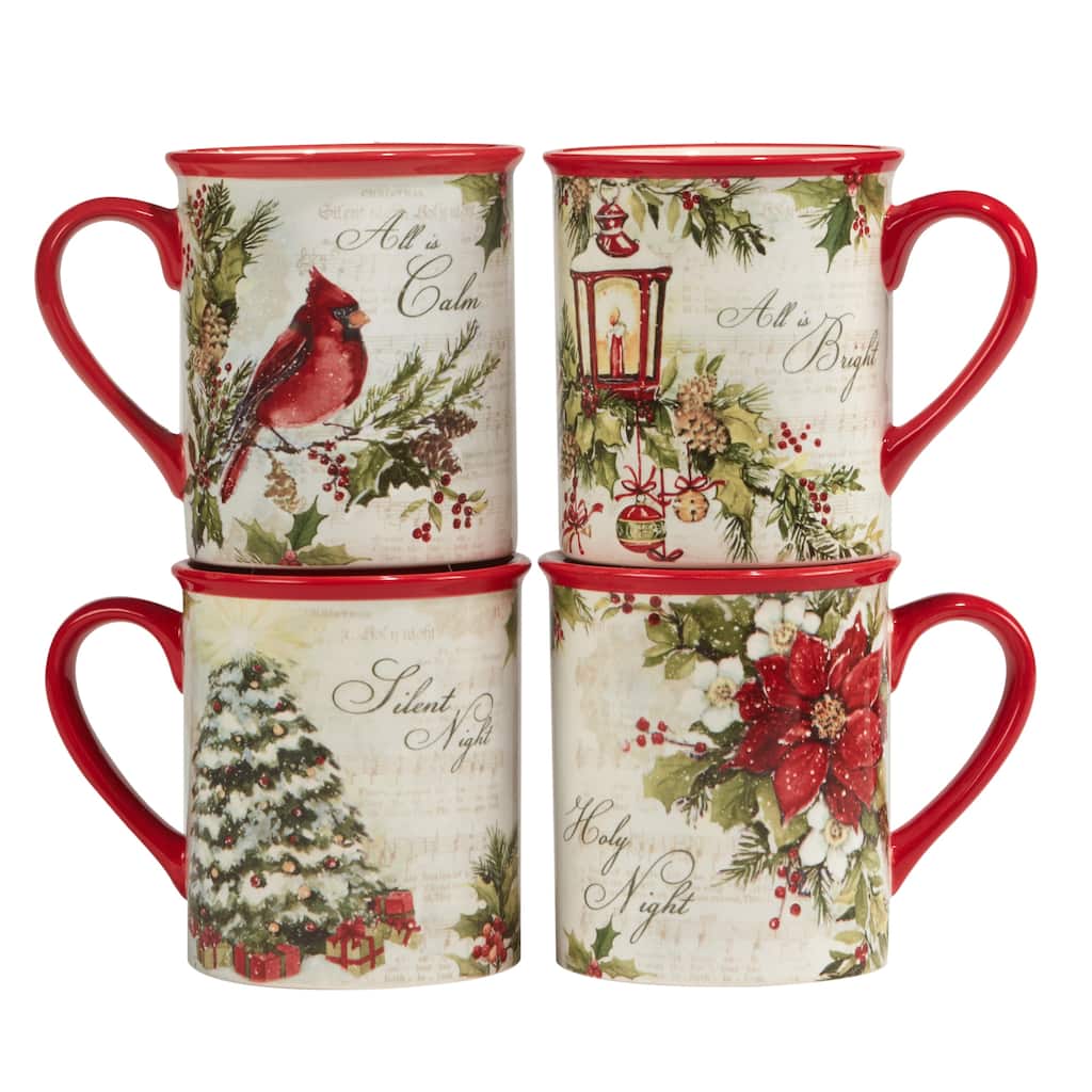 Certified International Silent Night 16 oz. Mugs, Set of 4