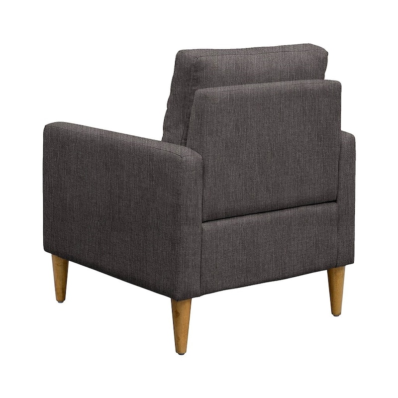 Upholstered Accent Chair with Tufted Back and Solid Wood Legs