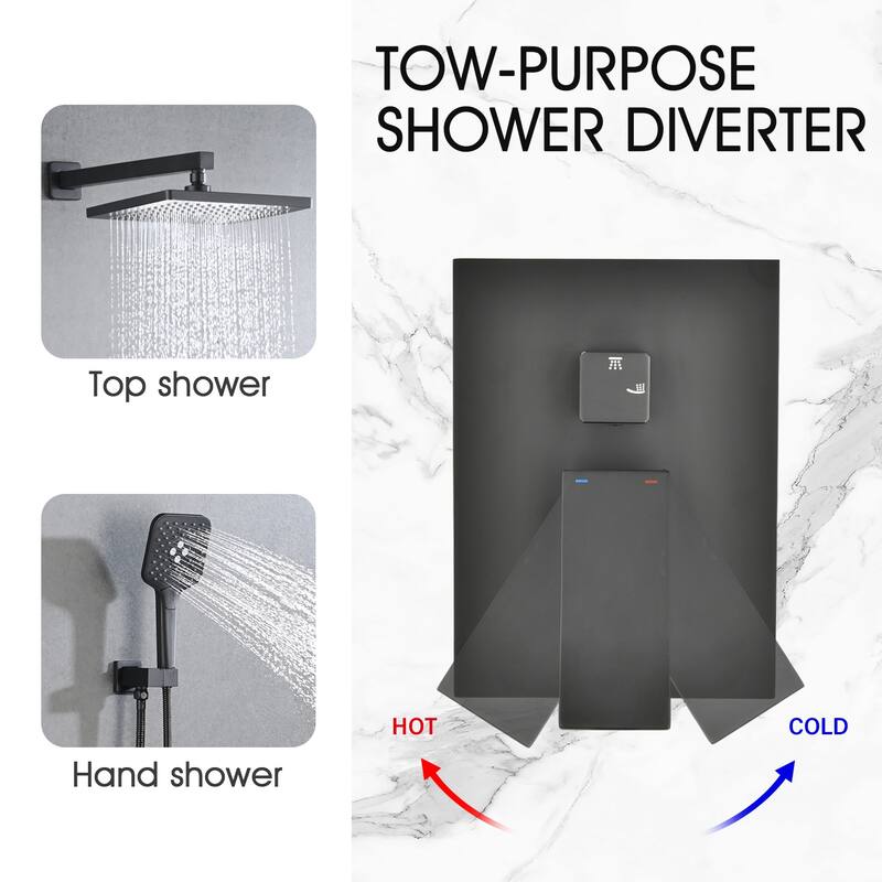 PROOX 10 in. Rainfall Shower Head handheld Shower System Bed Bath