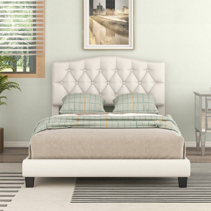 King Upholstered Platform Bed
