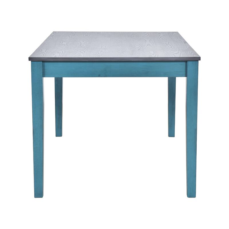 6-Piece Mid-Century Dining Set with Solid Wood Table, Upholstered Chairs, and Storage Bench - Seats 6