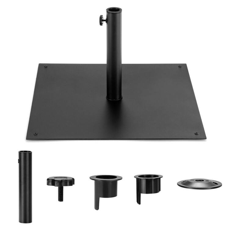 40 lbs Square Umbrella Base Stand with for Backyard Patio - 25'' x 25'' x15'' (L x W x H)