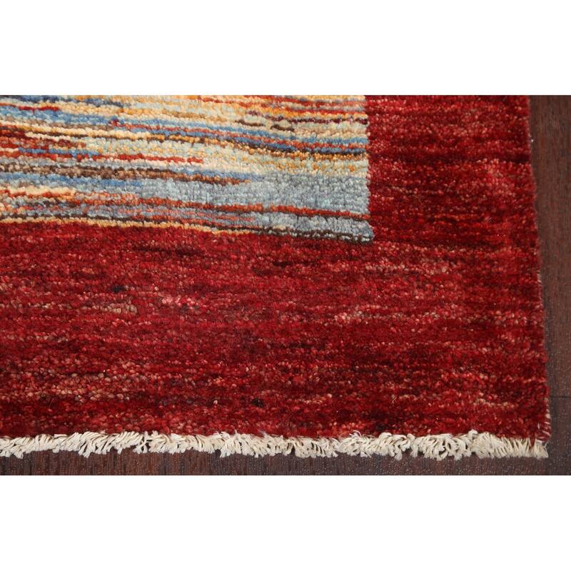 Striped Gabbeh Kashkoli Oriental Runner Rug Hand-knotted Wool Carpet - 2'9" x 10'4"