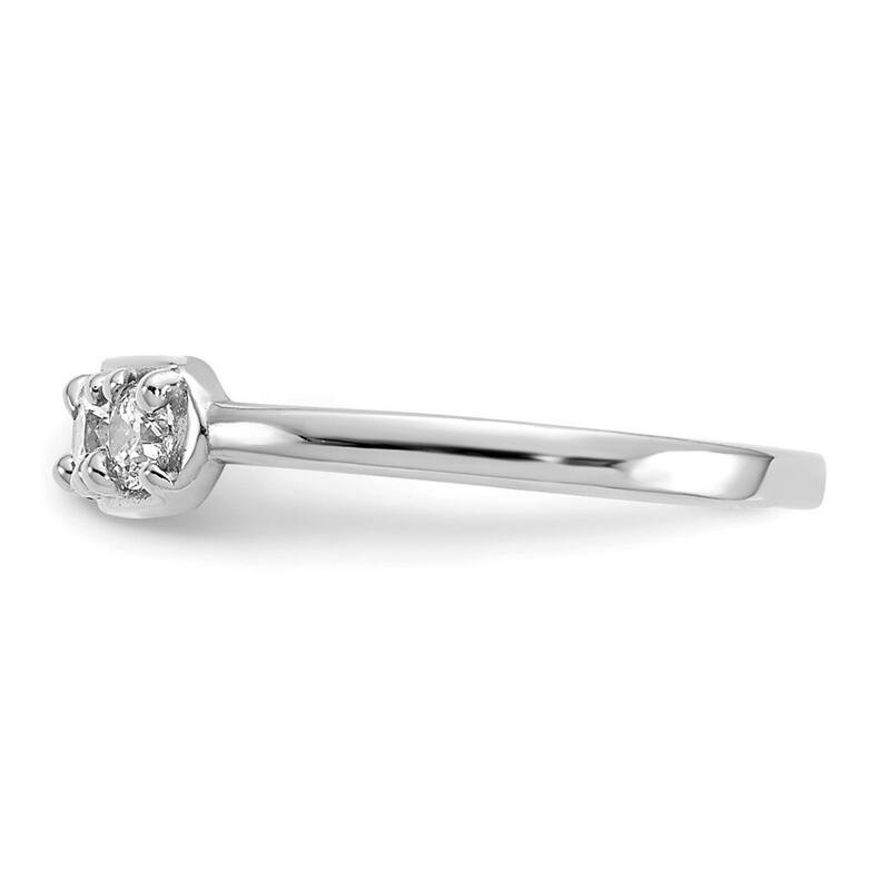 Curata Solid 14 karat Yellow or White Gold 4 Stone Cubic Zirconia Toe Ring