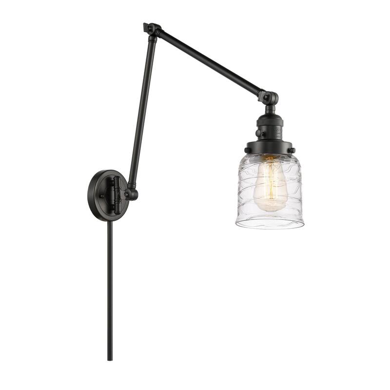 Innovations Lighting 238-30-8 Bell Sconce Bell 30" Tall Hardwired or - Matte Black / Deco Swirl