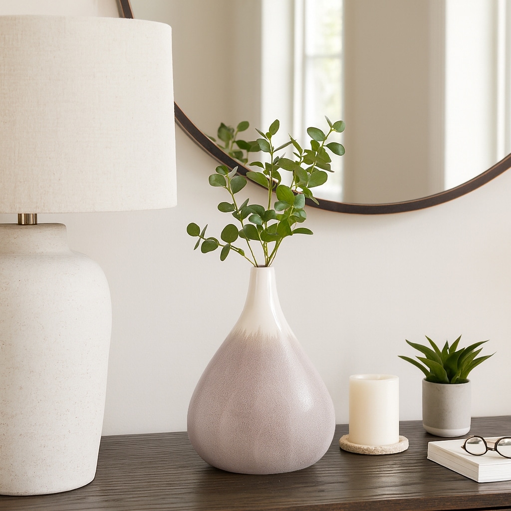 Sagebrook Home Valdiva, Elegant Small Stoneware Vase in Earth Tones - Perfect Home Decor Accent for Modern Living