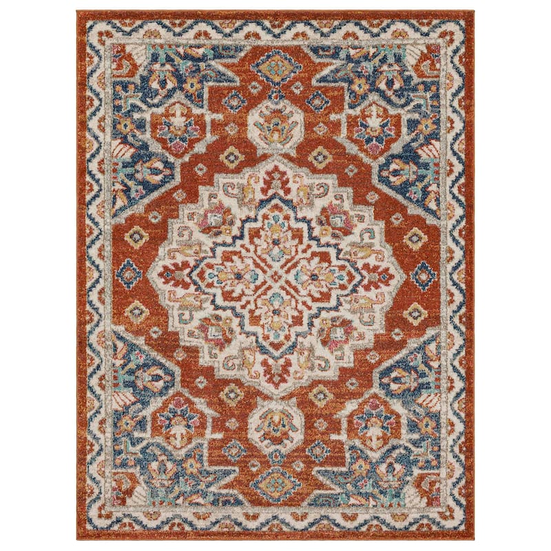 Mohawk Home Laughton Traditional Medallion Area Rug - 5' 3" x 8' - Red - Runner/Rectangle