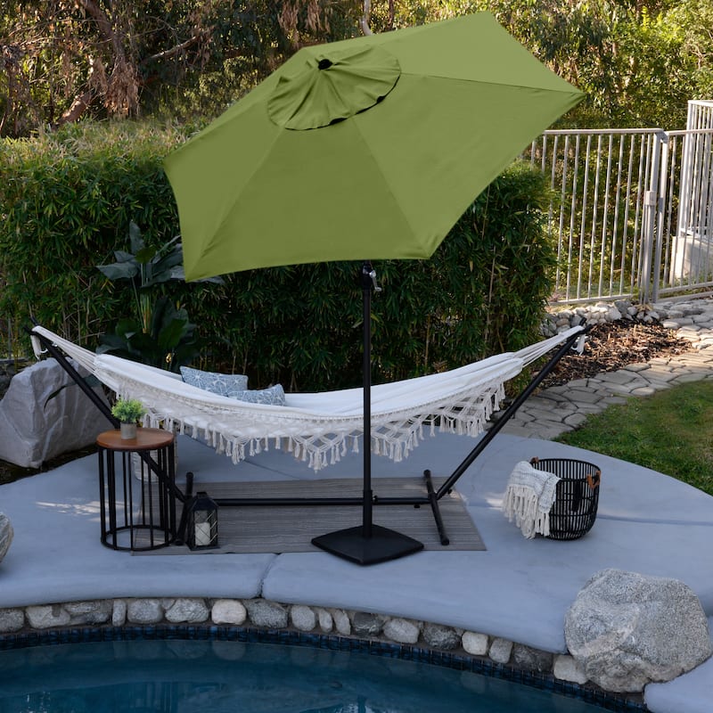 Astella 9' Crank Open Push Button Tilt Outdoor Patio Umbrella