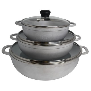 IMUSA 1.5, 2.5, and 5.2 Qt 3pc Basic Caldero Set with Glass Lid - Bed ...