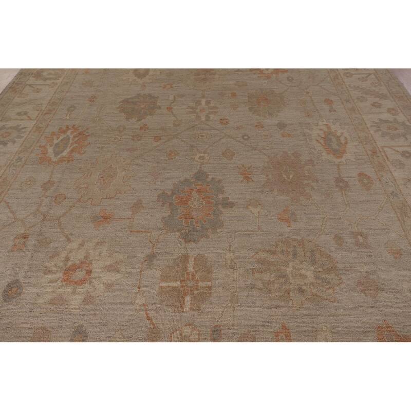 Vegetable Dye Oushak Area Rug Handmade Oriental Wool Carpet - 8'7" x 11'7"