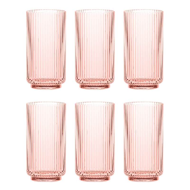 Abode Homewares Mesa Acrylic Drinking Glass - 22 oz - Set of 6 - Pink