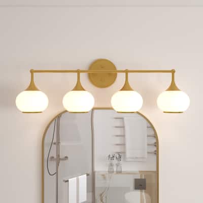 Acroma Aged Brass/Polished Chrome Finish Modern Globe Vanity Light