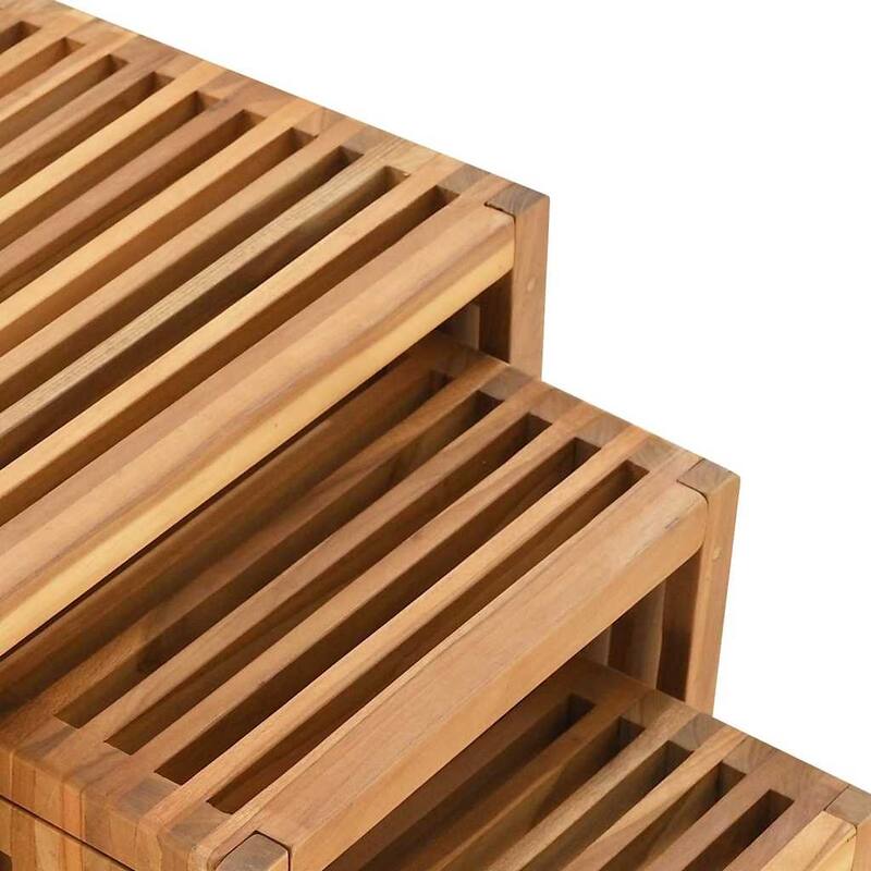 vidaXL Garden Side Table Brown Solid teak wood