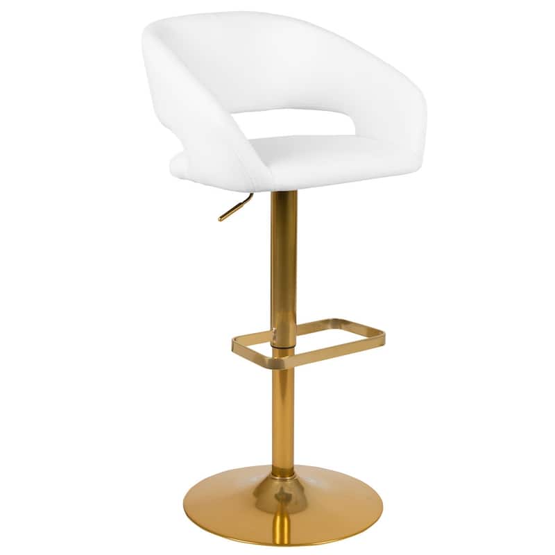 Modern Upholstered Adjustable-Height Barstools (Set of 2)