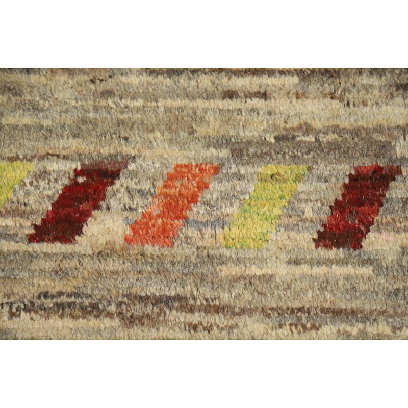 Moroccan Oriental Area Rug Hand-Knotted Tribal Multi-Color Wool Carpet - 6'9" x 9'6"