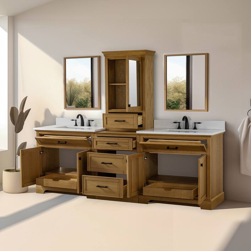 Milano 96" Double Sink Bathroom Vanity Modular Set