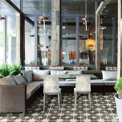 Merola Tile Kings Star Night 17-5/8" x 17-5/8" Ceramic Floor and Wall Tile