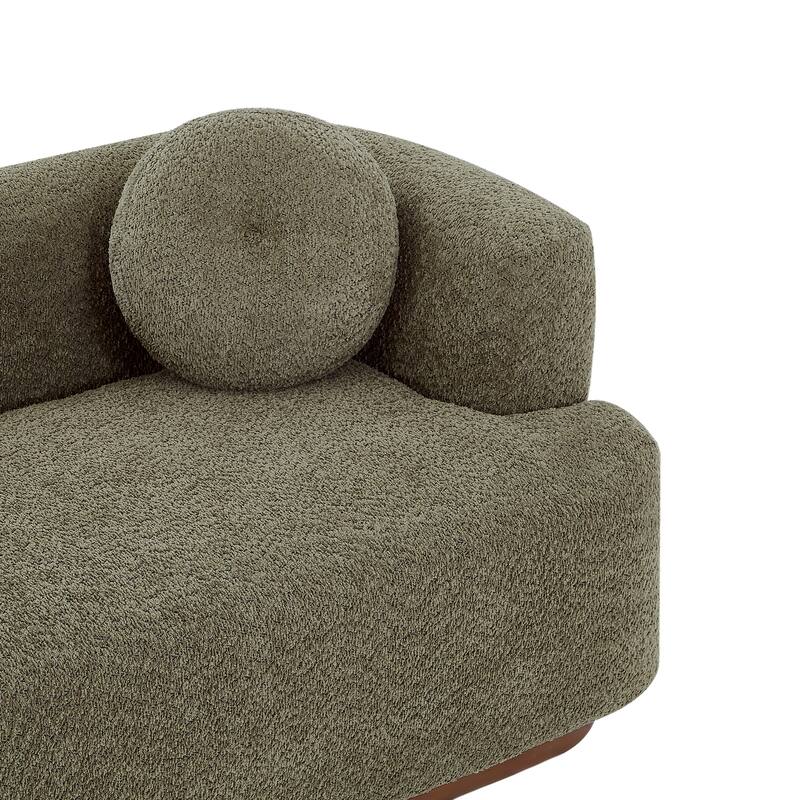 Christopher Knight Home - Polyster Upholstered 3-Seater 84.57" Compressed Sofa with Solid Rubberwood Base