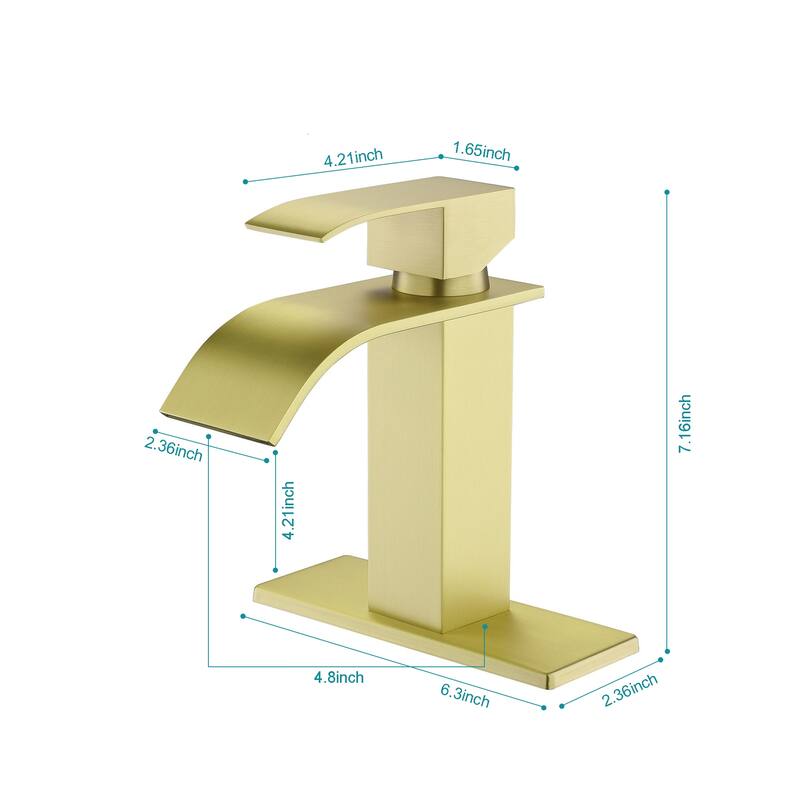 Single Handle Waterfall Bathroom Sink Faucet with Adjustable Water Flow and Temperature, Corrosion and Rust Resistant