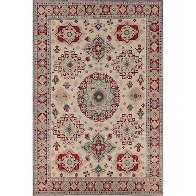 Geometric Kazak Area Rug Handmade Traditional Bedroom Wool Carpet - 8'5" x 11'8"