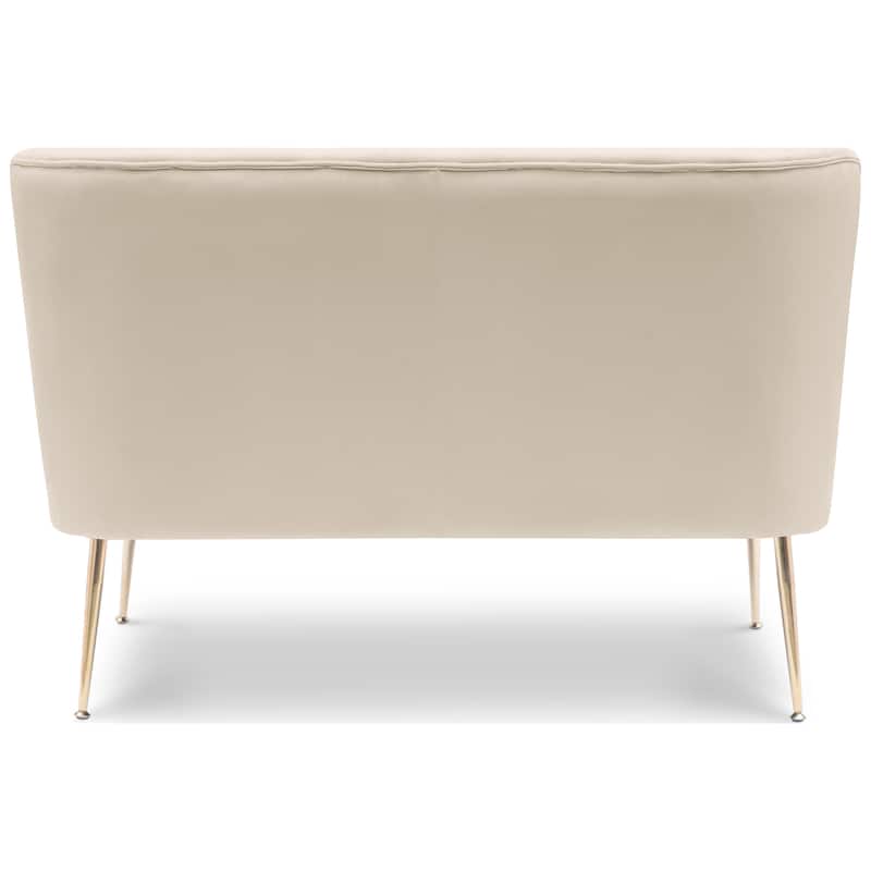 Farrah Upholstered Velvet Polyester 46" Wide Loveseat - Armless/ Scalloped Back