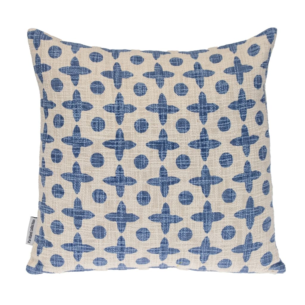 Abstract Square Cotton Throw Pillow - 18" - Yellow and Beige